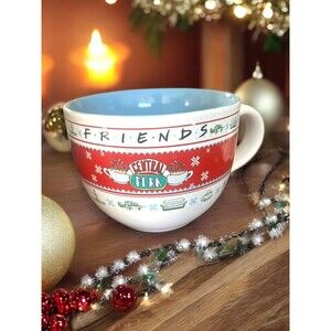 FRIENDS TV Series Central Perk Large 24oz Christmas Coffee Cup Holiday Soup Mug